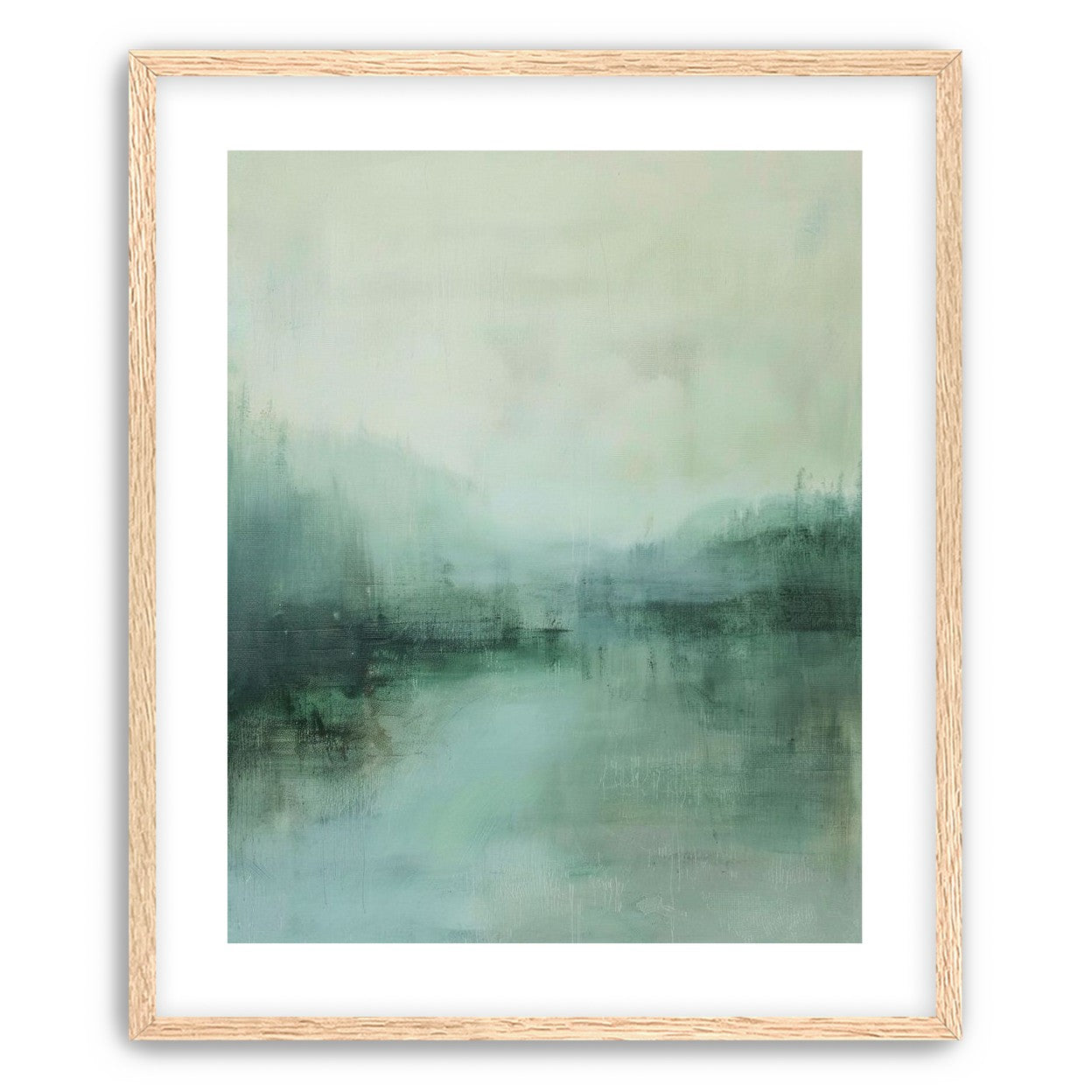Misty harbor with boats