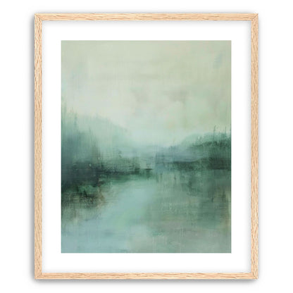 Misty harbor with boats