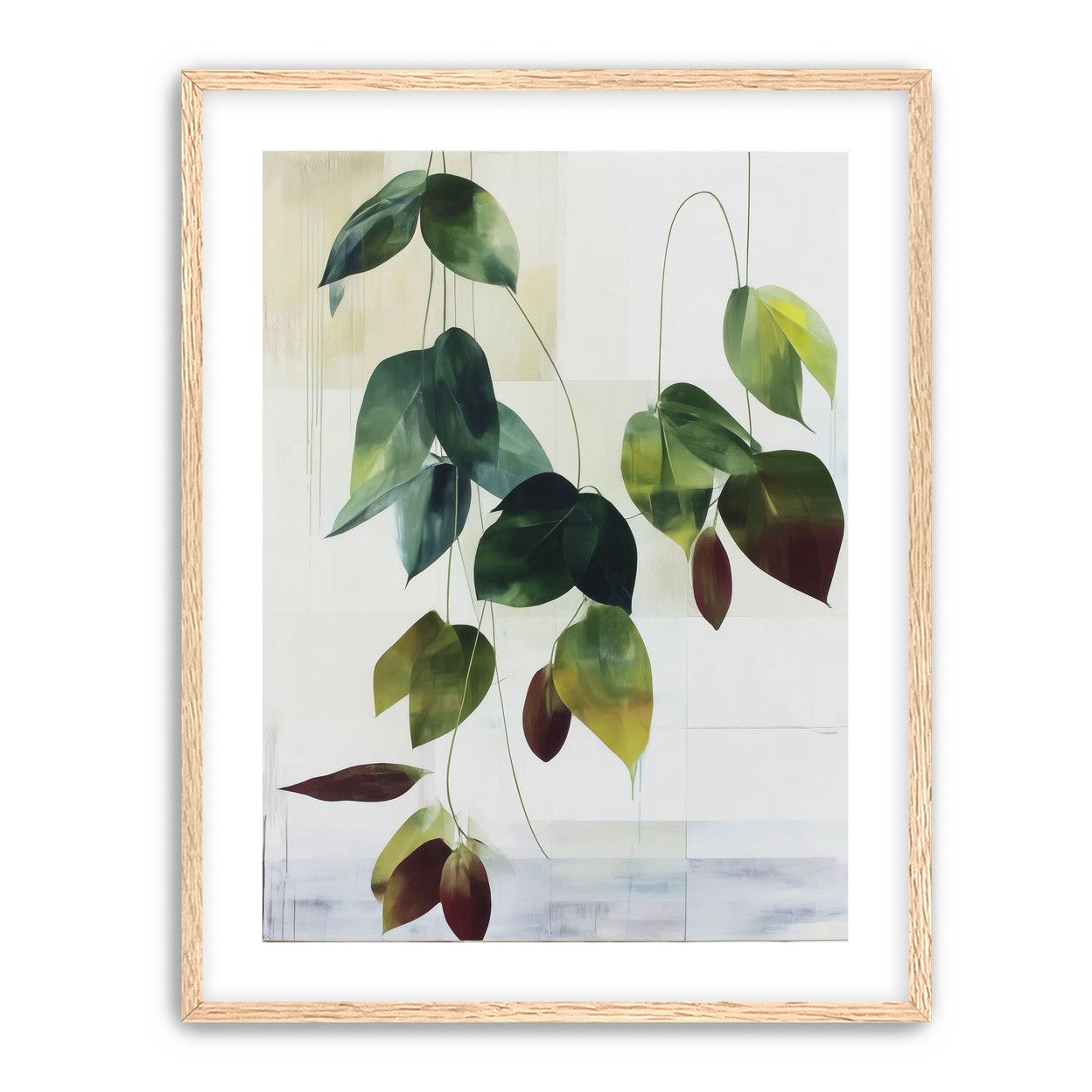 Leaves suspended in quiet air