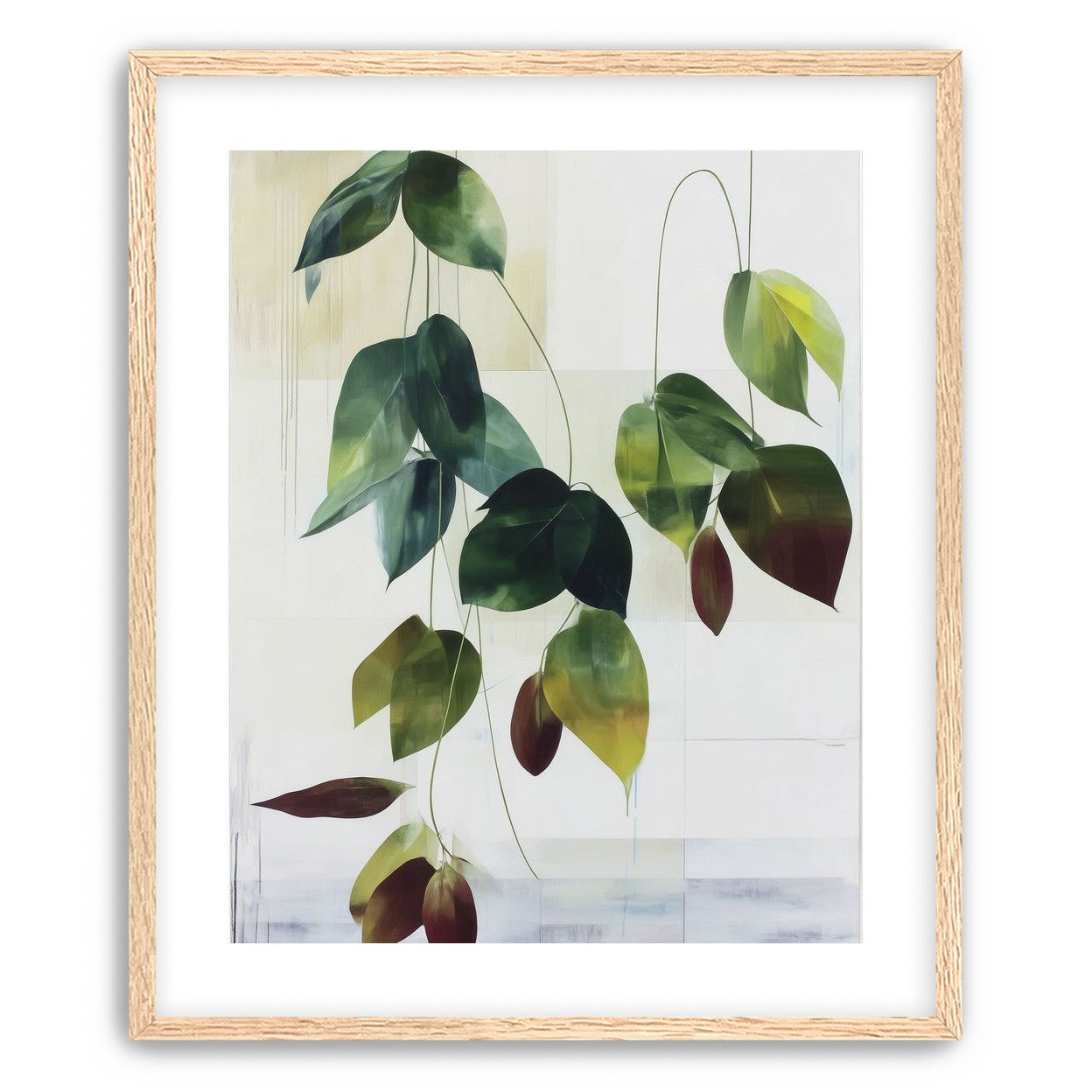 Leaves suspended in quiet air
