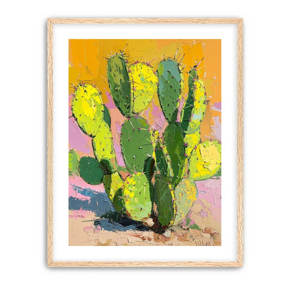 Thick paint on cactus pads