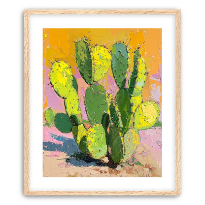 Thick paint on cactus pads