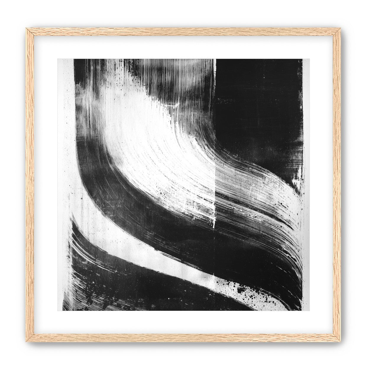 Scraped arcs in black ink