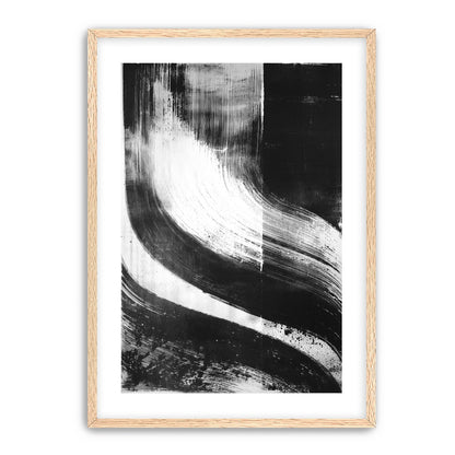 Scraped arcs in black ink