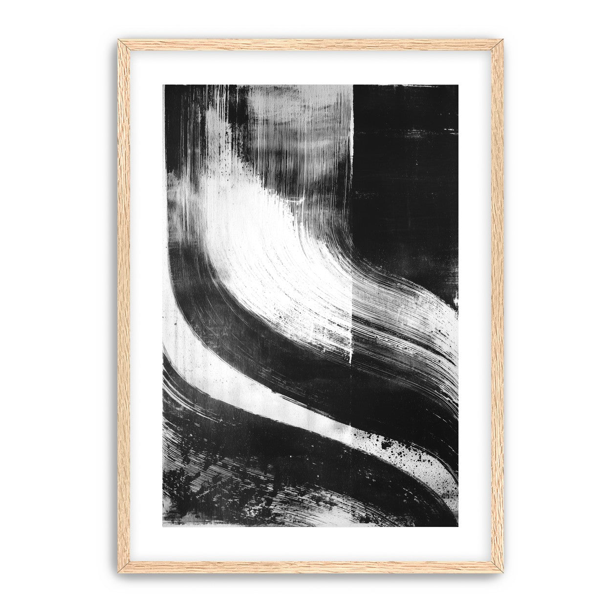 Scraped arcs in black ink