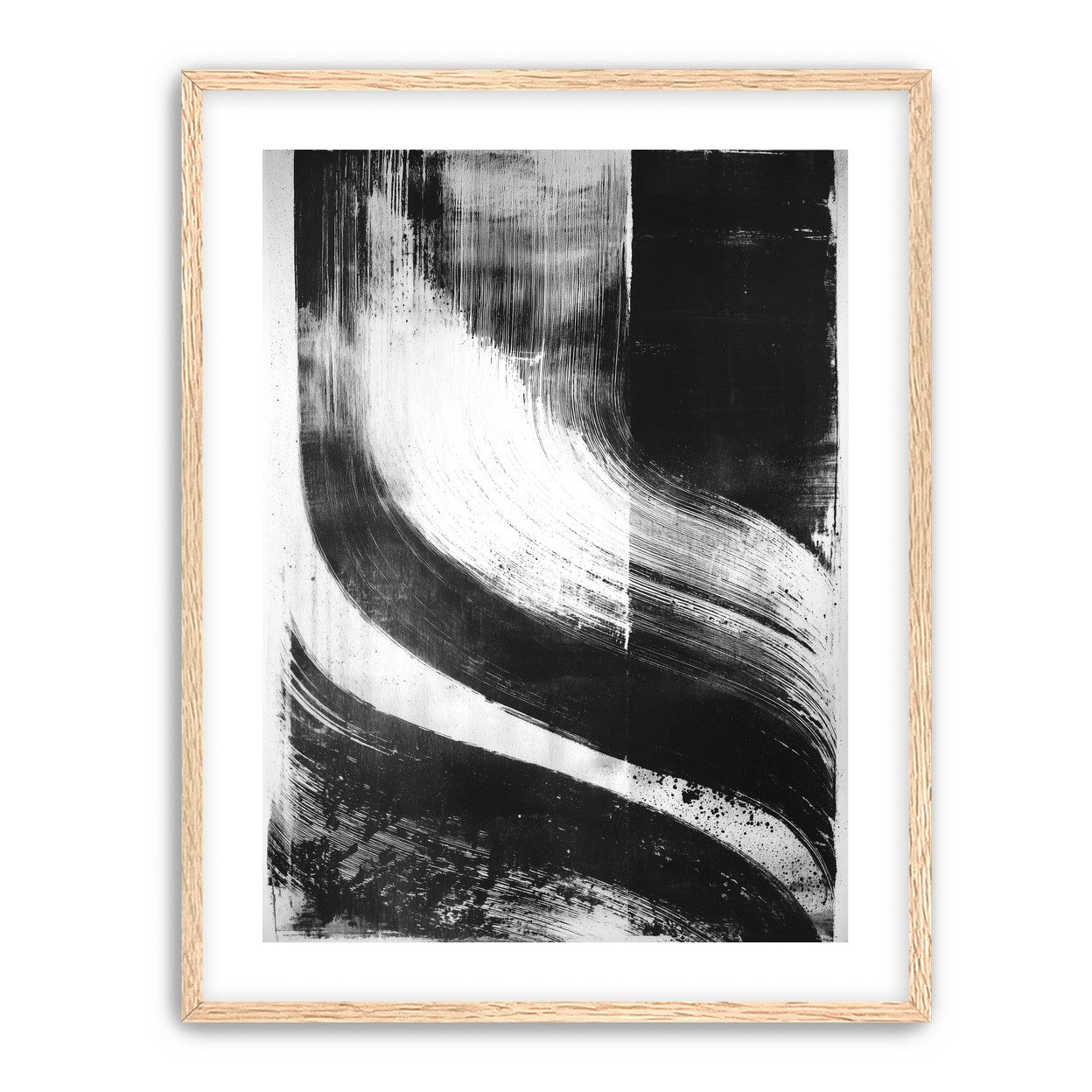 Scraped arcs in black ink
