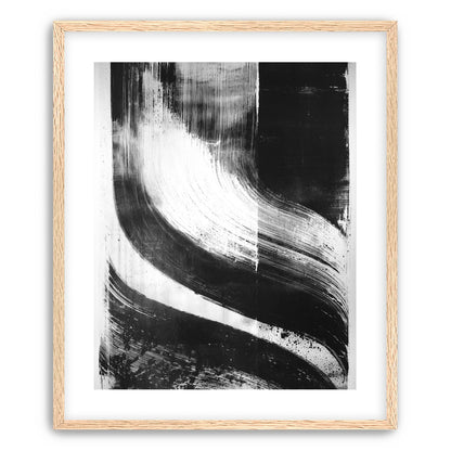 Scraped arcs in black ink