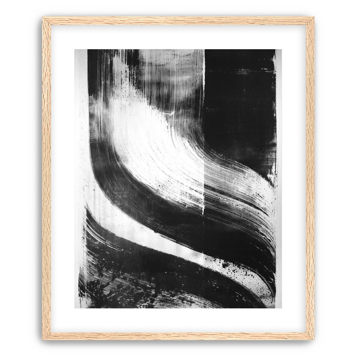Scraped arcs in black ink