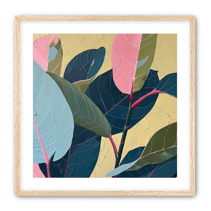 Leaves on cracked plaster