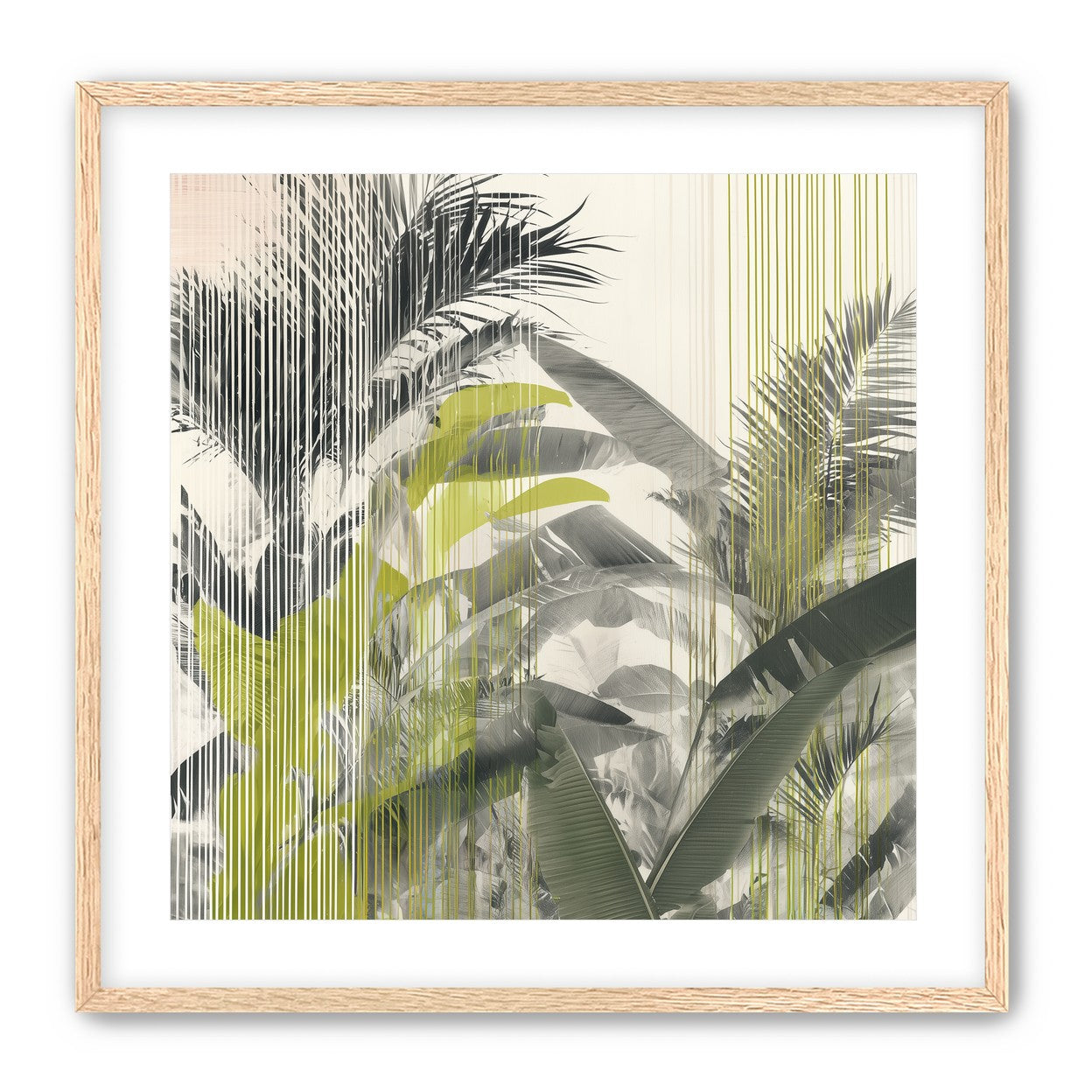 Chartreuse rain through palms