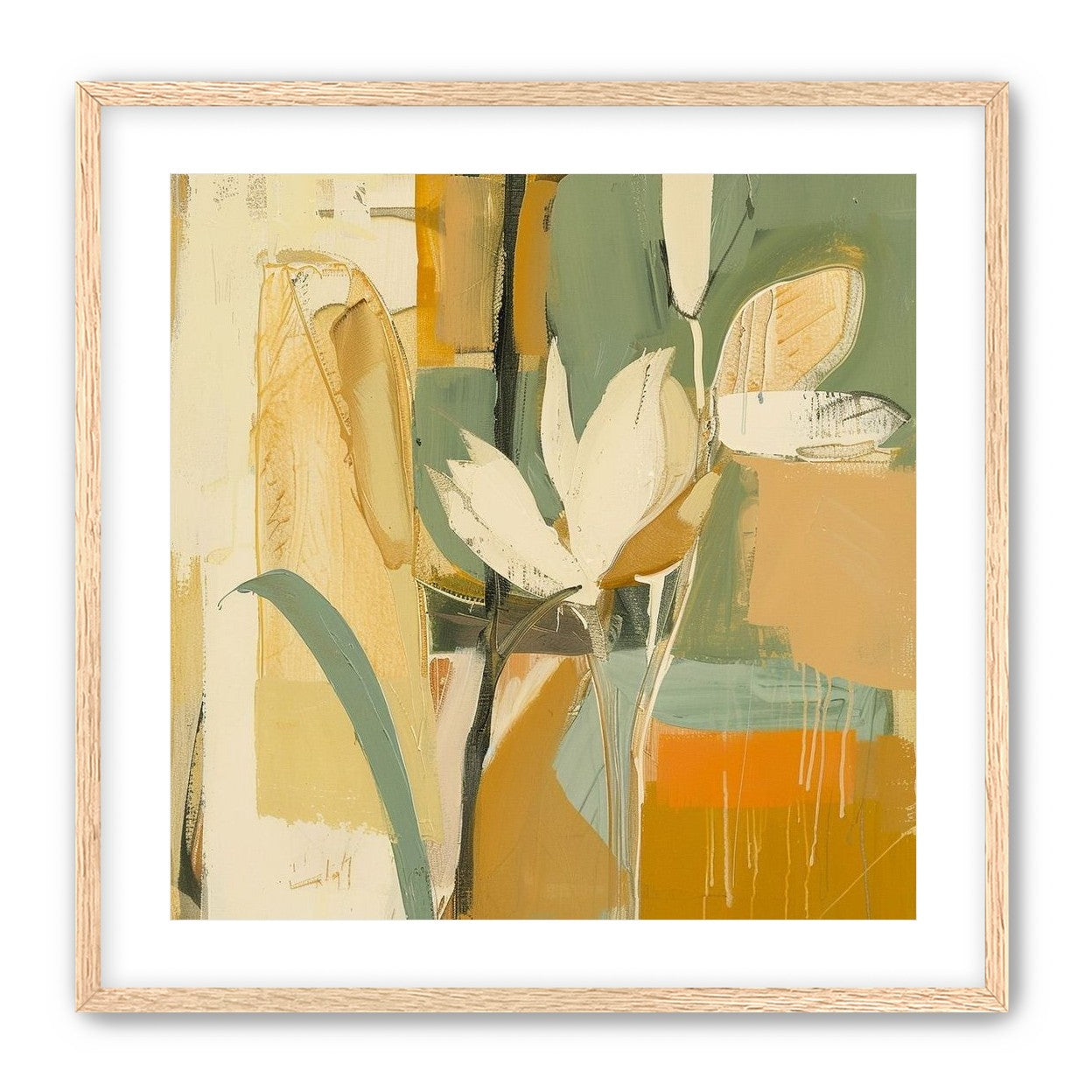 White flower in drifting ochre