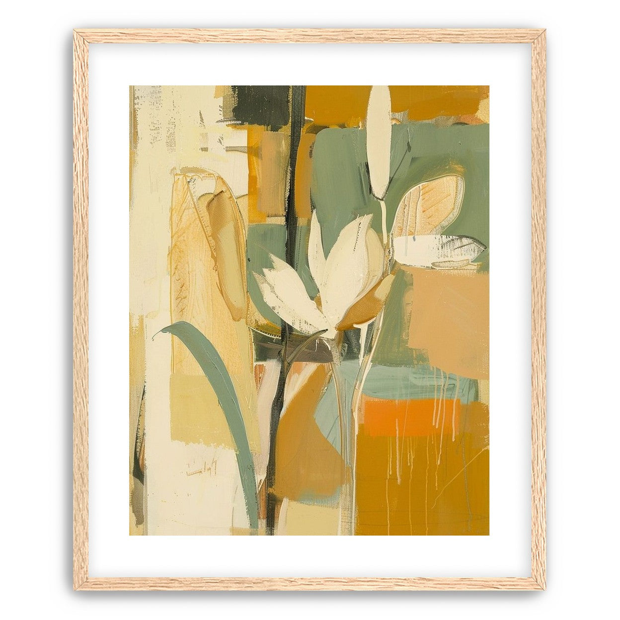 White flower in drifting ochre