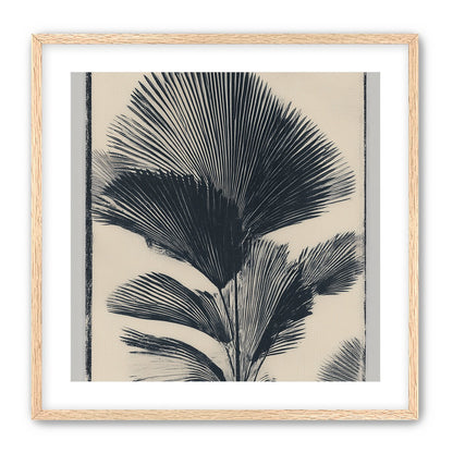 Palm fronds in black ink