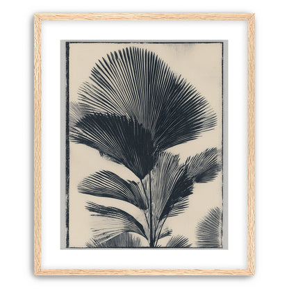 Palm fronds in black ink