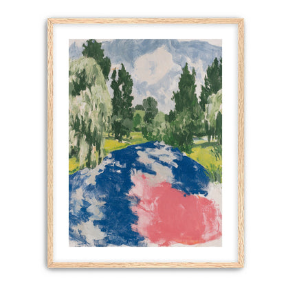 Pink glare on the river