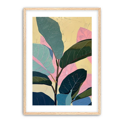 Leaves leaning into pink light