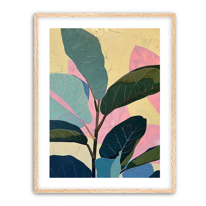 Leaves leaning into pink light