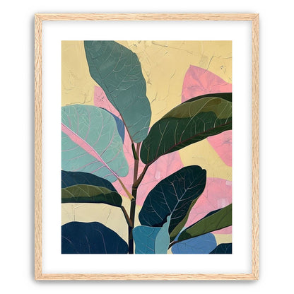 Leaves leaning into pink light