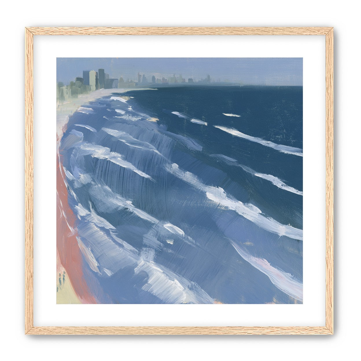 White surf on blue water