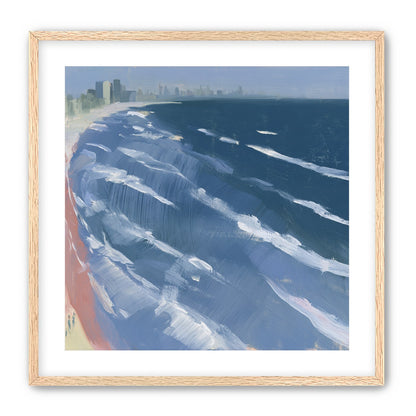 White surf on blue water