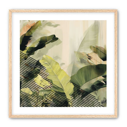 Green leaves over black stripes