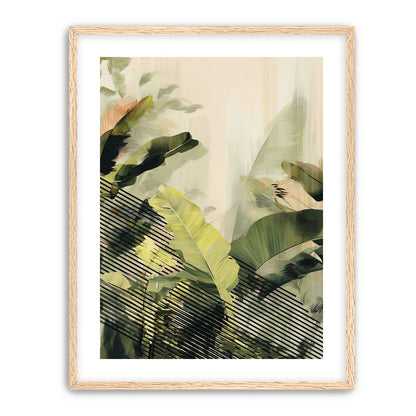 Green leaves over black stripes