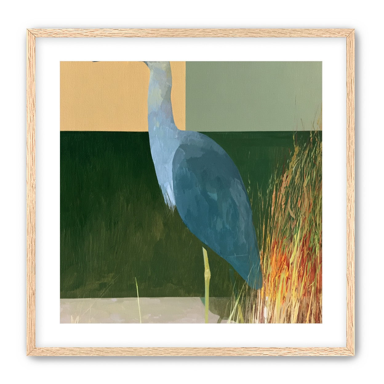A heron beside the reeds