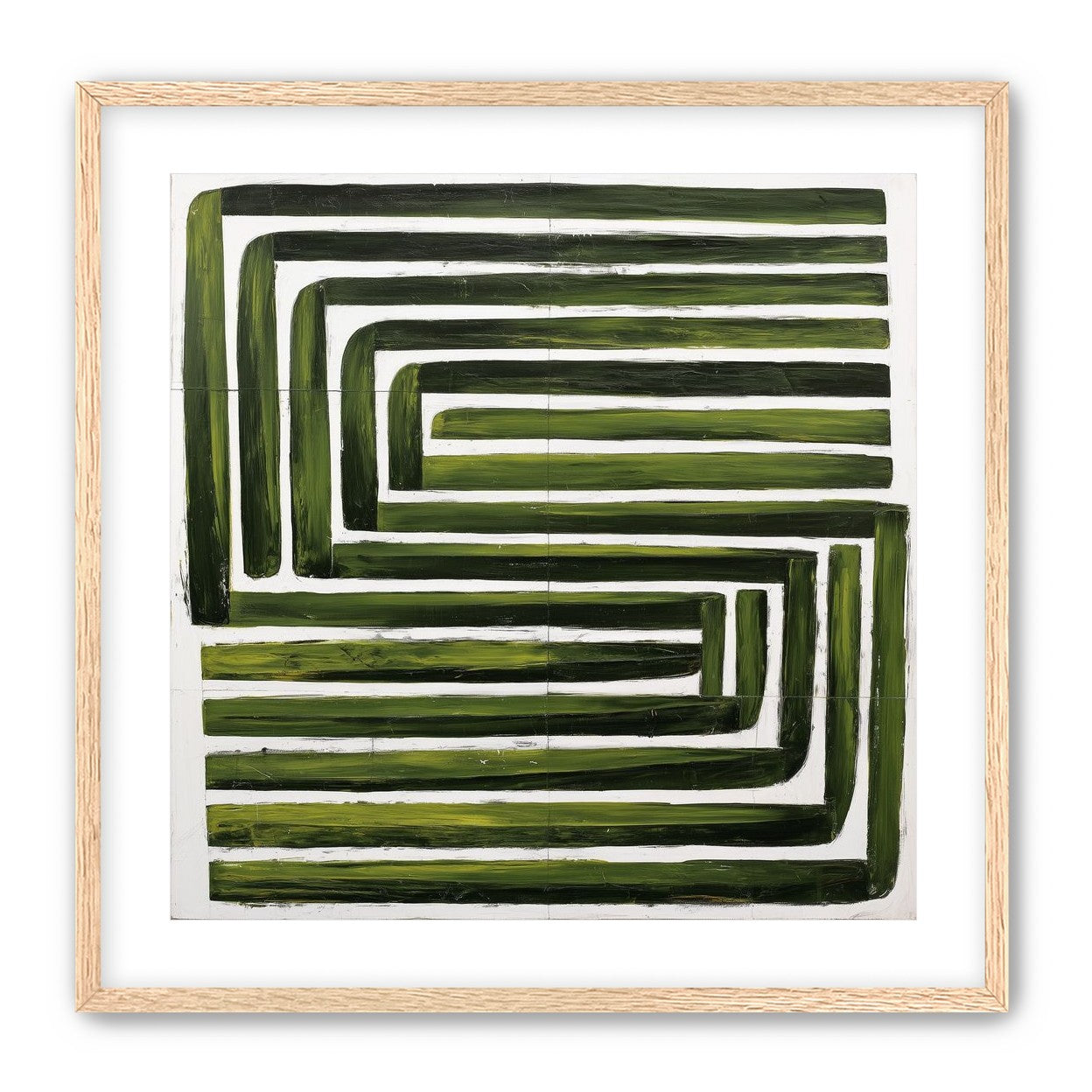 Green maze on white