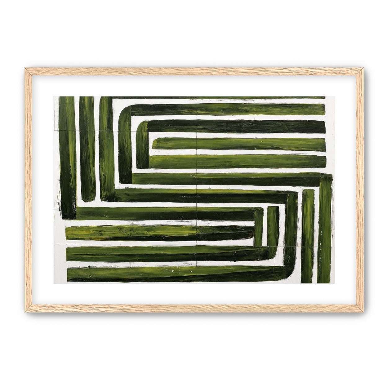 Green maze on white