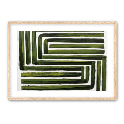Green maze on white