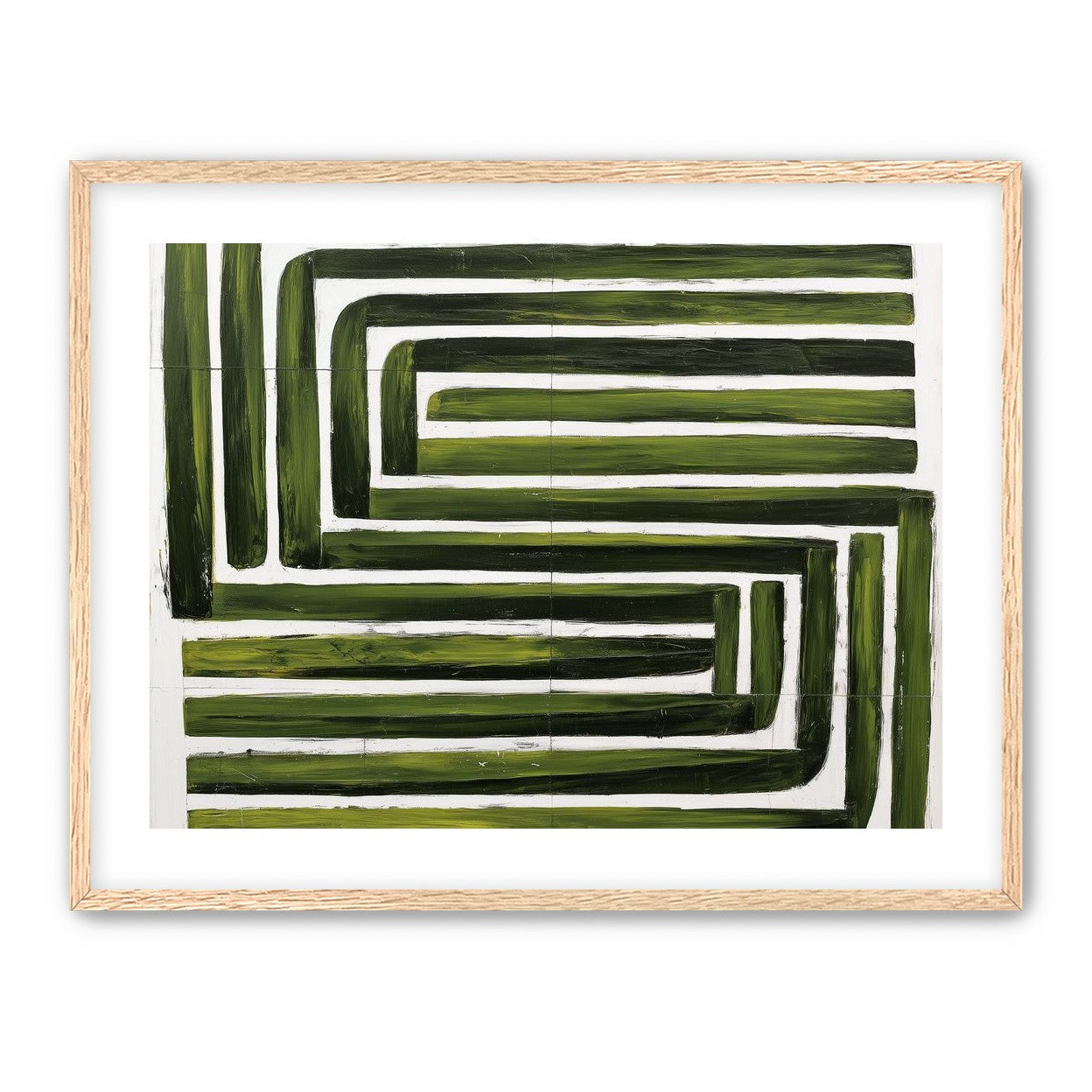 Green maze on white