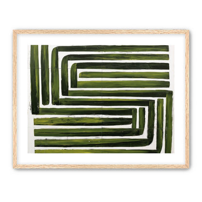 Green maze on white
