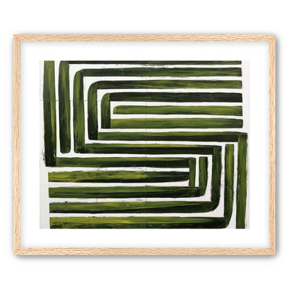 Green maze on white