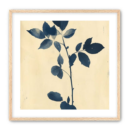 Blue leaves on cream air