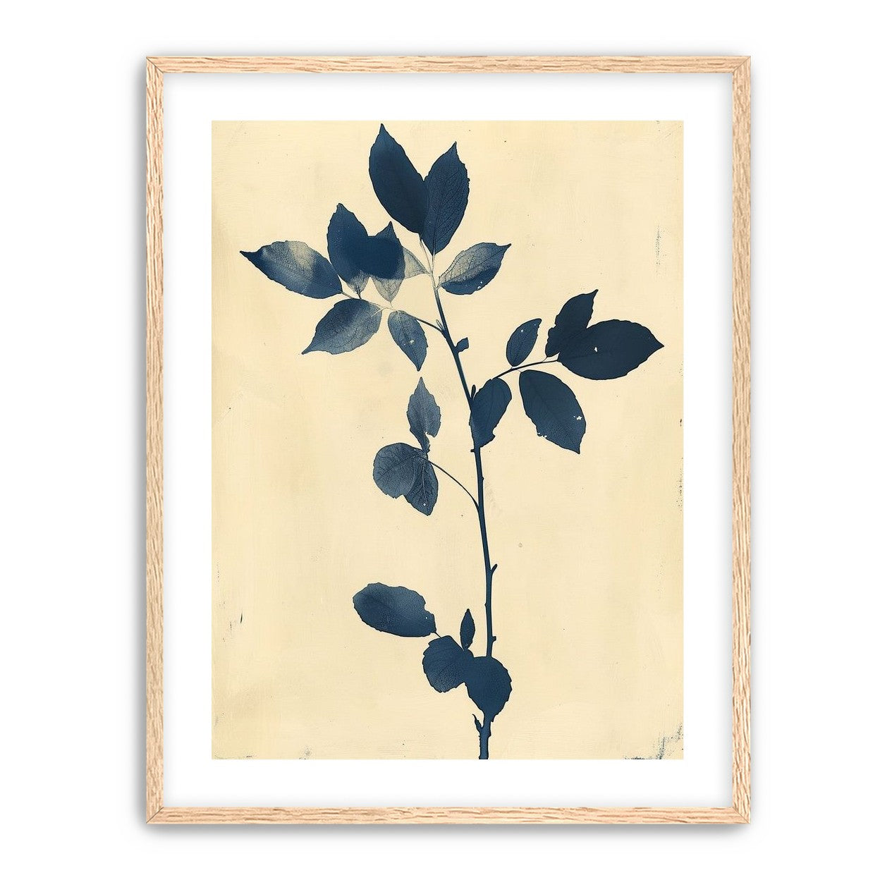 Blue leaves on cream air