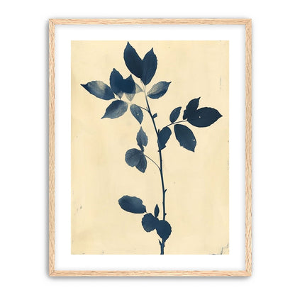 Blue leaves on cream air