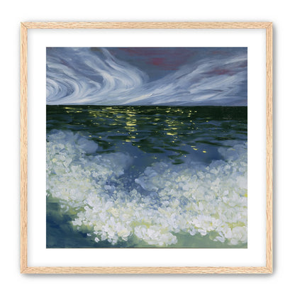Foam and starlight at sea