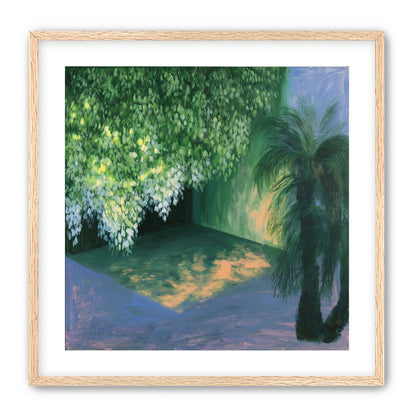 Yellow light on green pond