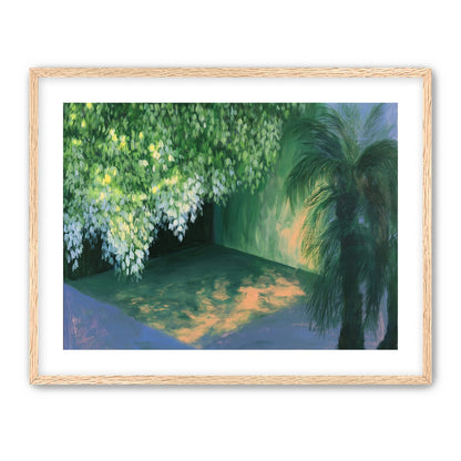 Yellow light on green pond