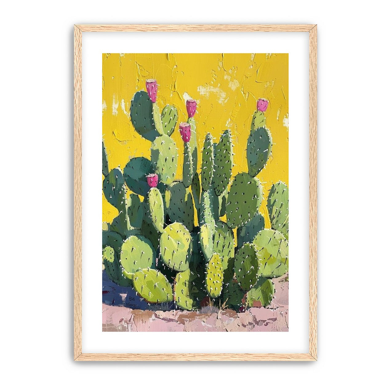 Pink blooms in yellow heat