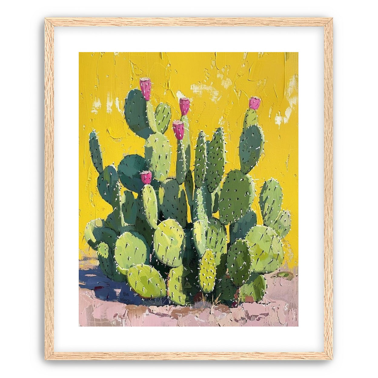 Pink blooms in yellow heat