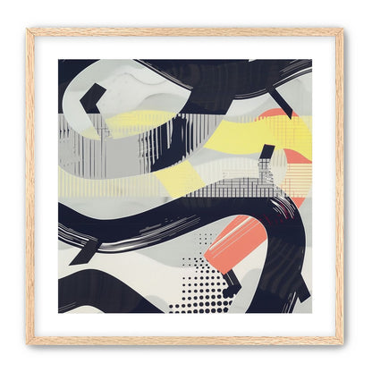 Black loops over yellow blocks