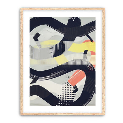 Black loops over yellow blocks