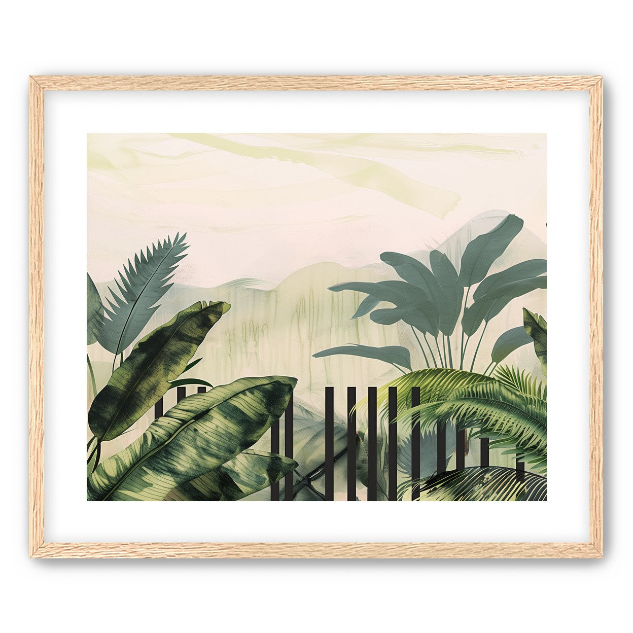 Black posts in the palms