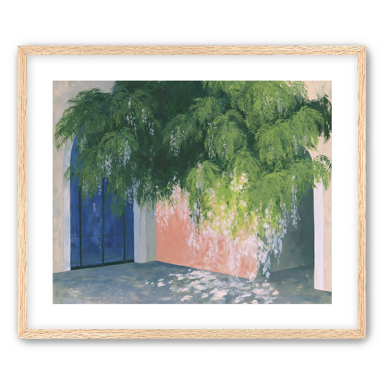Blossoms over the blue door