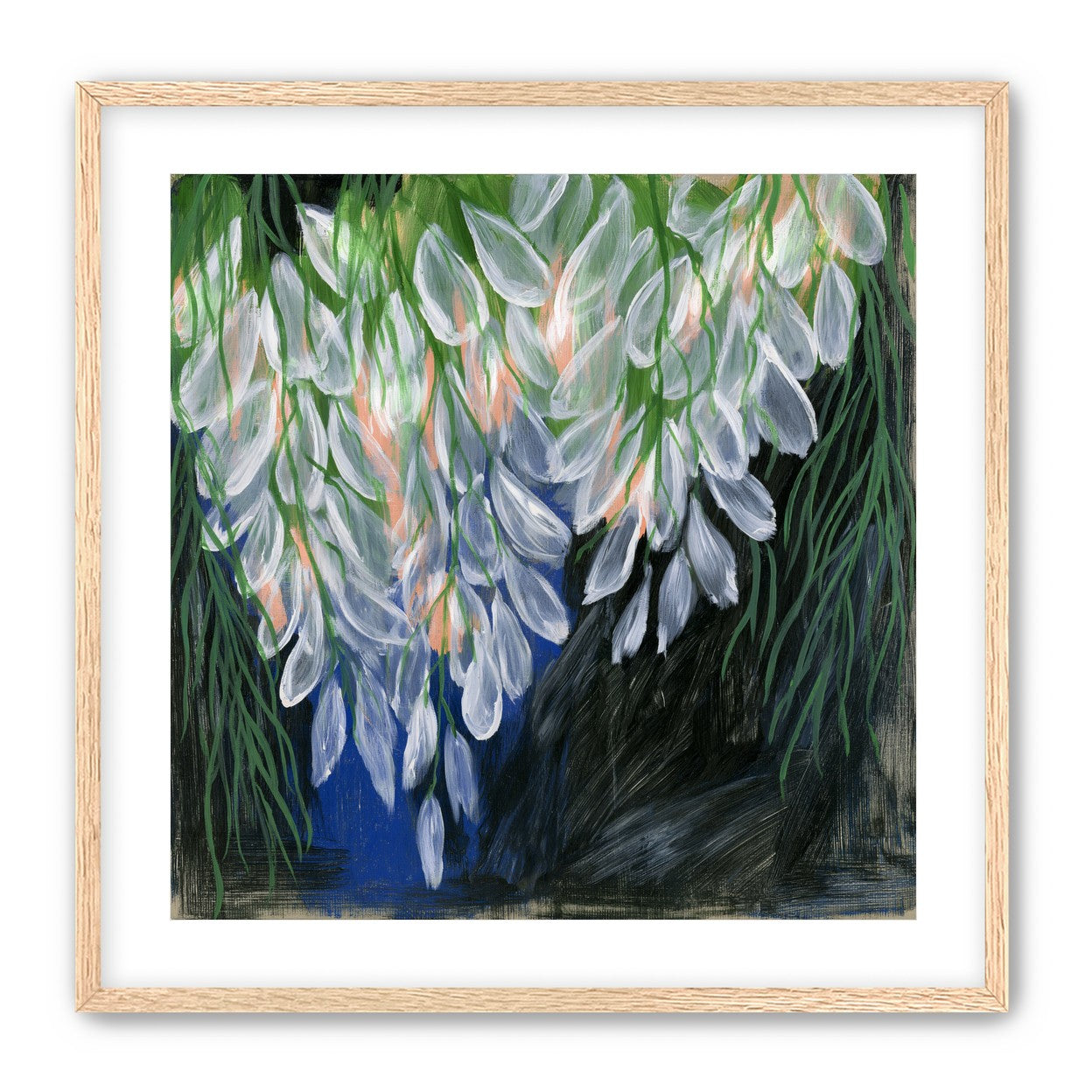 White petals over deep green