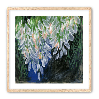 White petals over deep green