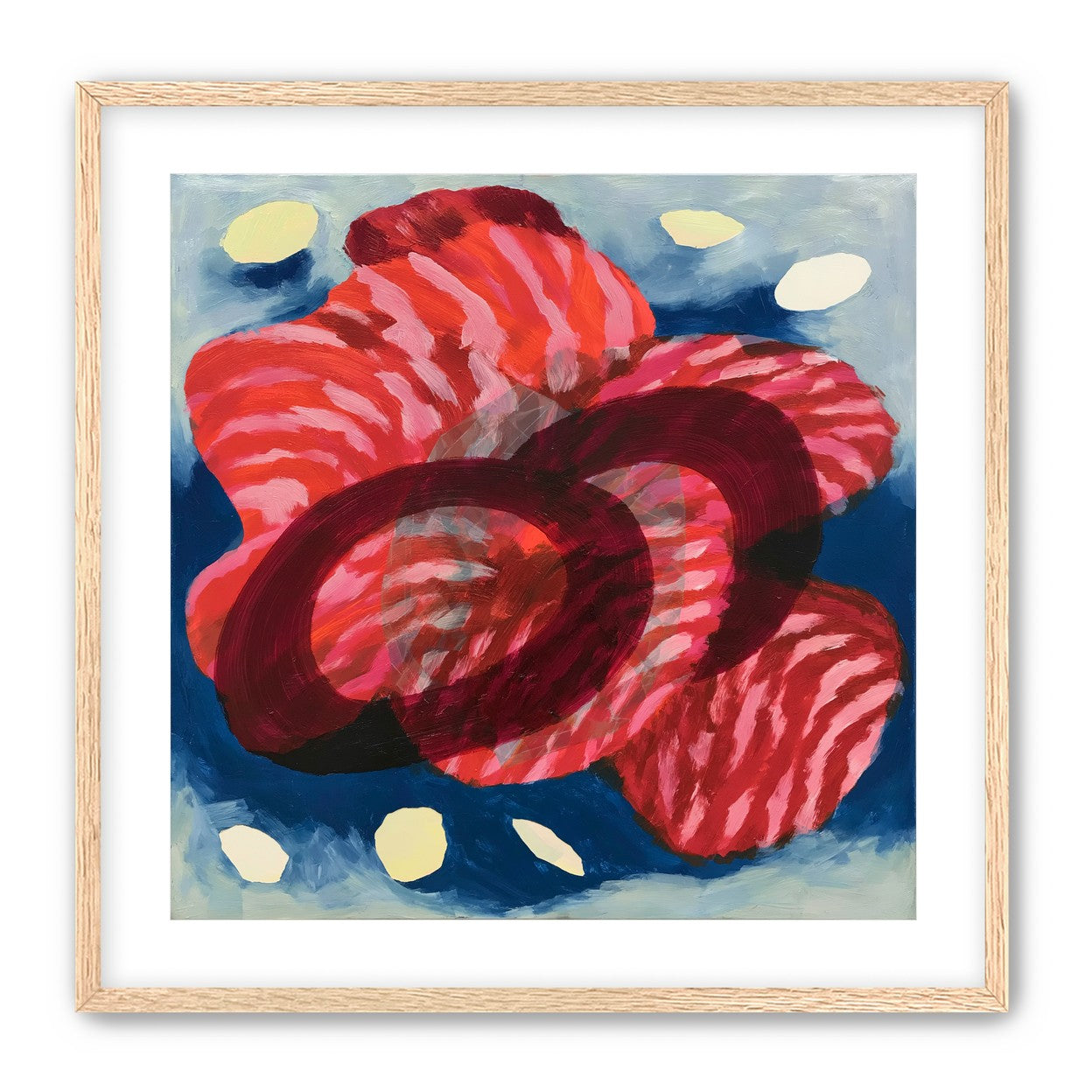 Red stripes pressing through blue