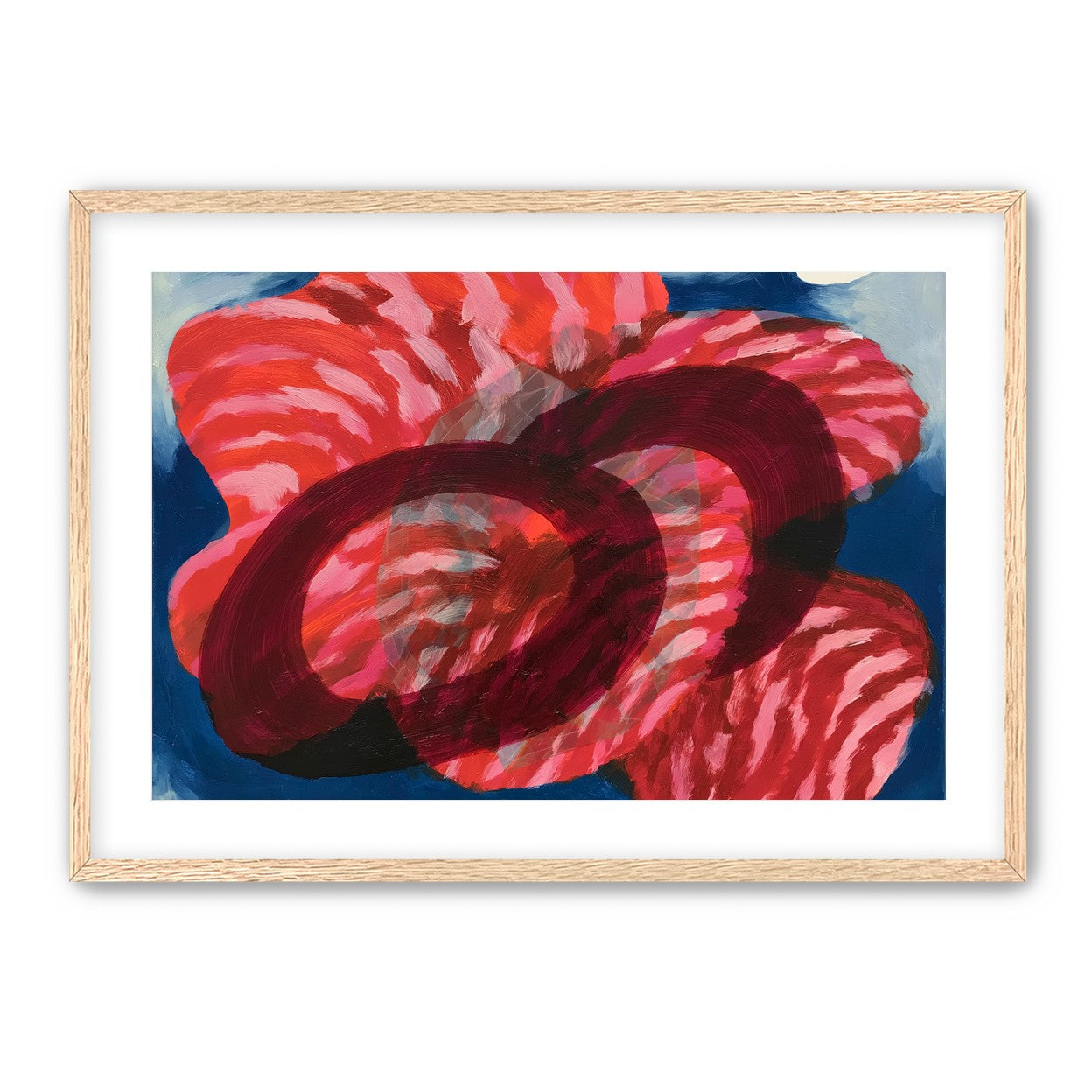 Red stripes pressing through blue