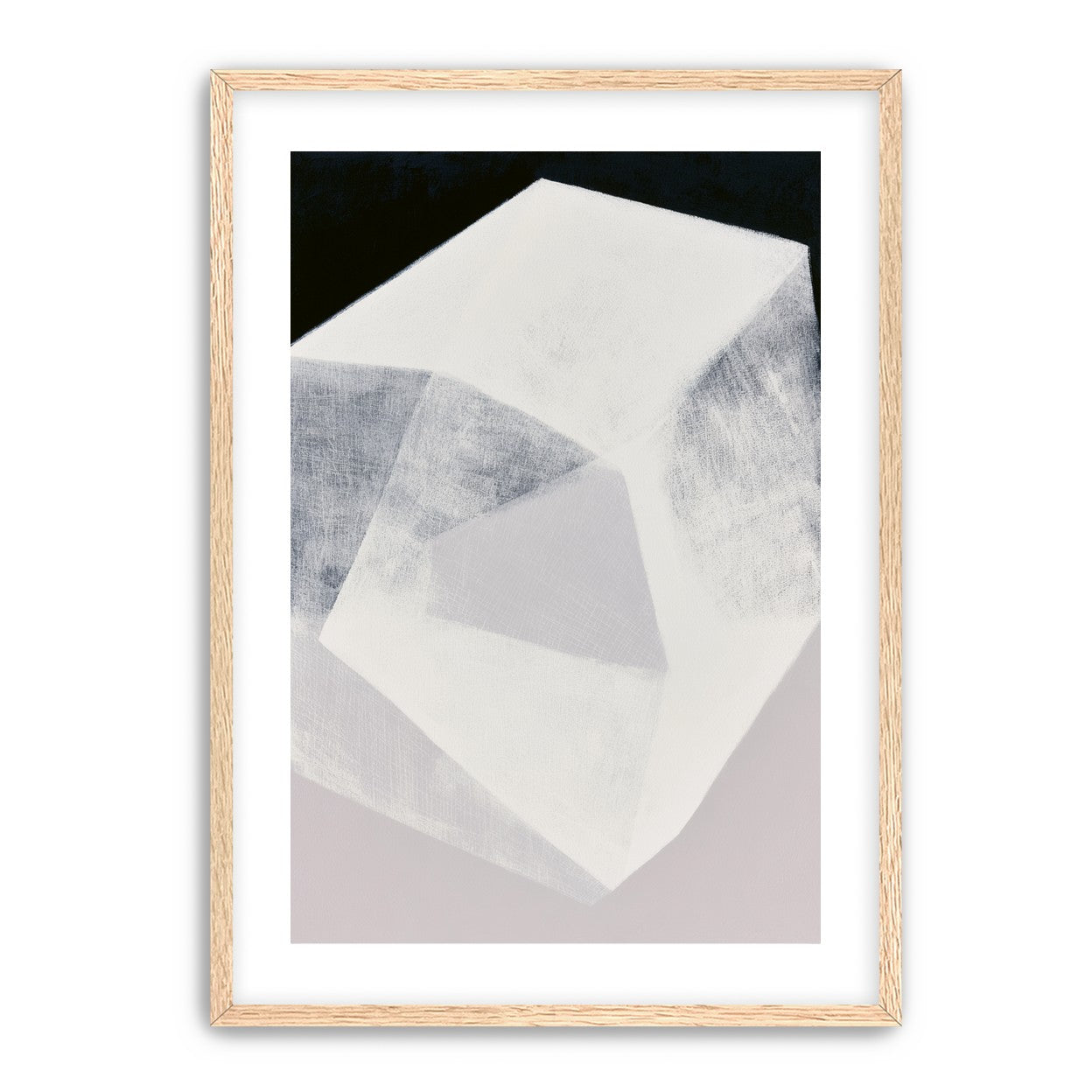 Milkwhite facets in deep black